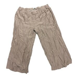 Abercrombie & Fitch Crinkle Texture Pull On Tan Wide Leg Pants Size XXXL